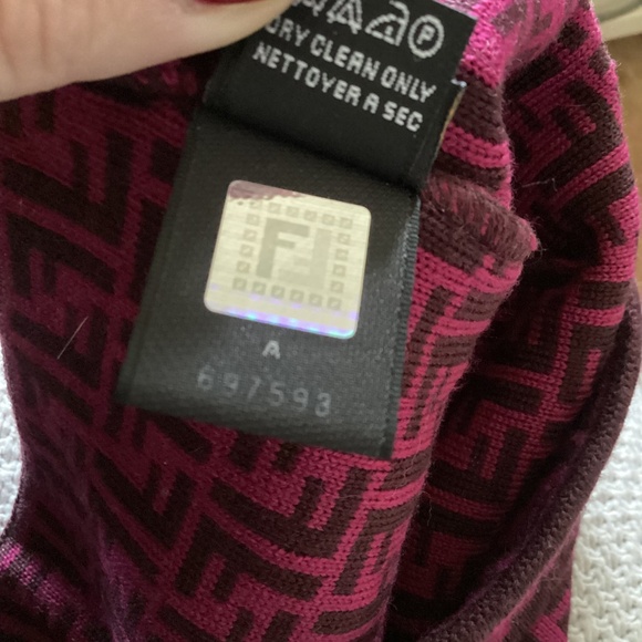 FENDI Pink/ Brown Beanie With All-Over Ff Motif - Picture 4 of 6